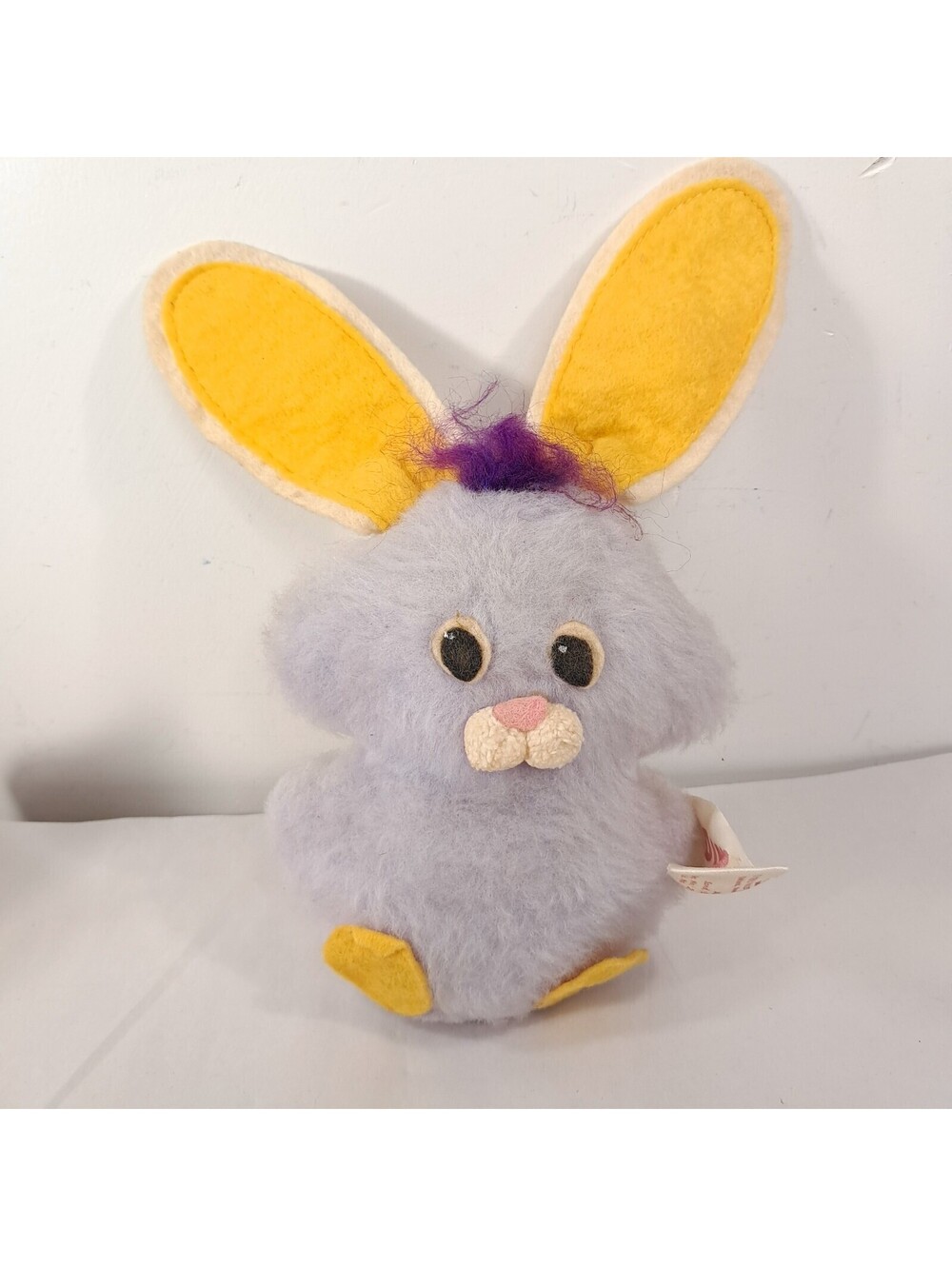 Vintage Russ Berrie Dimples Bunny Rabbit Plush purple Felt Easter 1975 stuffed
